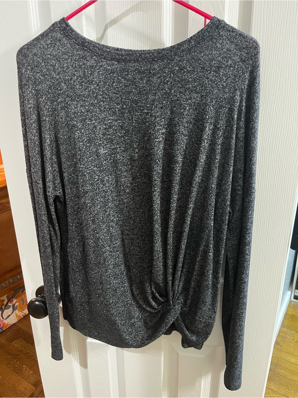 a new day Charcoal Twist Hem Long Sleeve Top